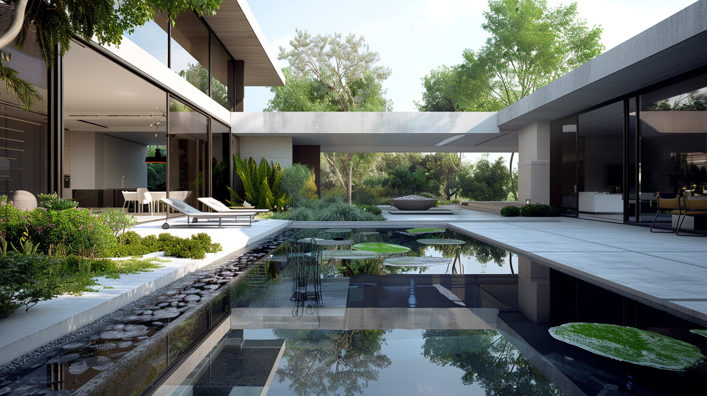 Future Squared Courtyard Mansion Design