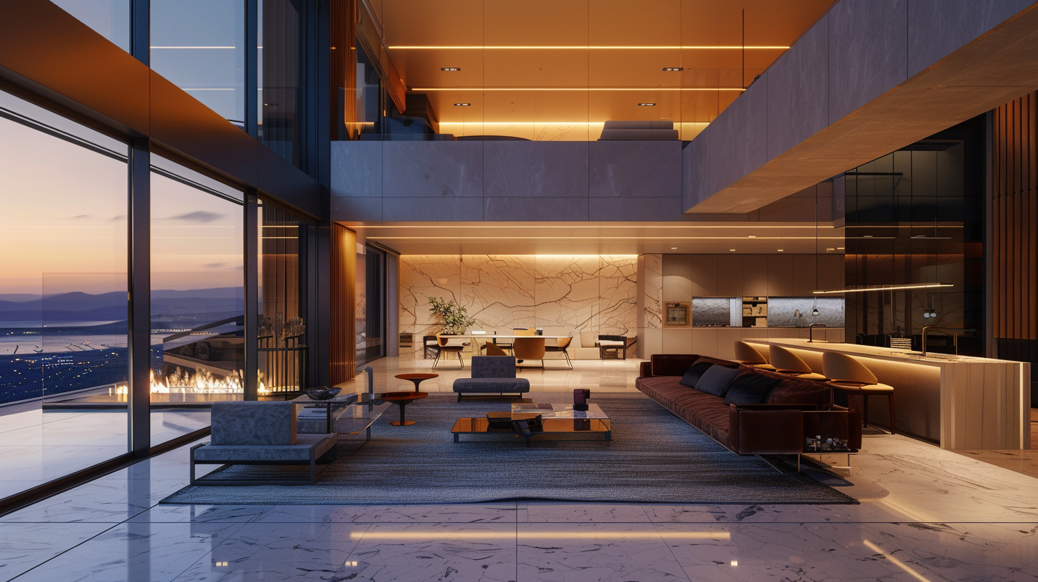 Next-Era Luxury Home with Night City Views
