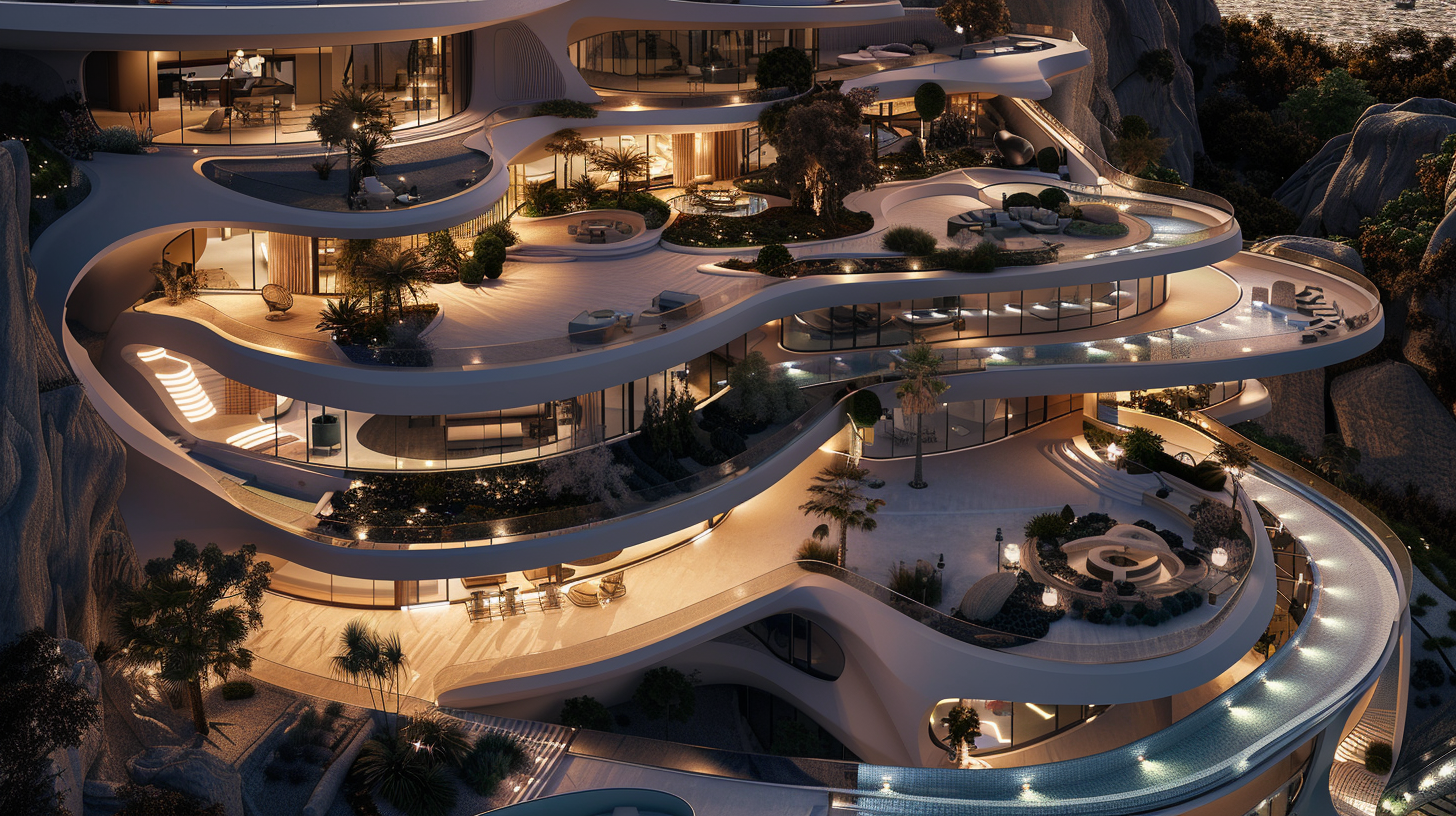 Next Level Futuristic Luxury Mega-Mansion Concept