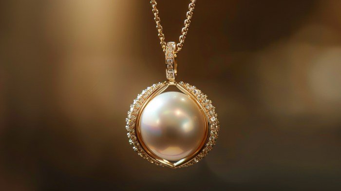 Next-Era White Pearl Pendant Necklace Concept